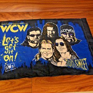 Vintage Wrestling Pillow Case 1998 WCW NWO World Championship Hulk Hogan Sting